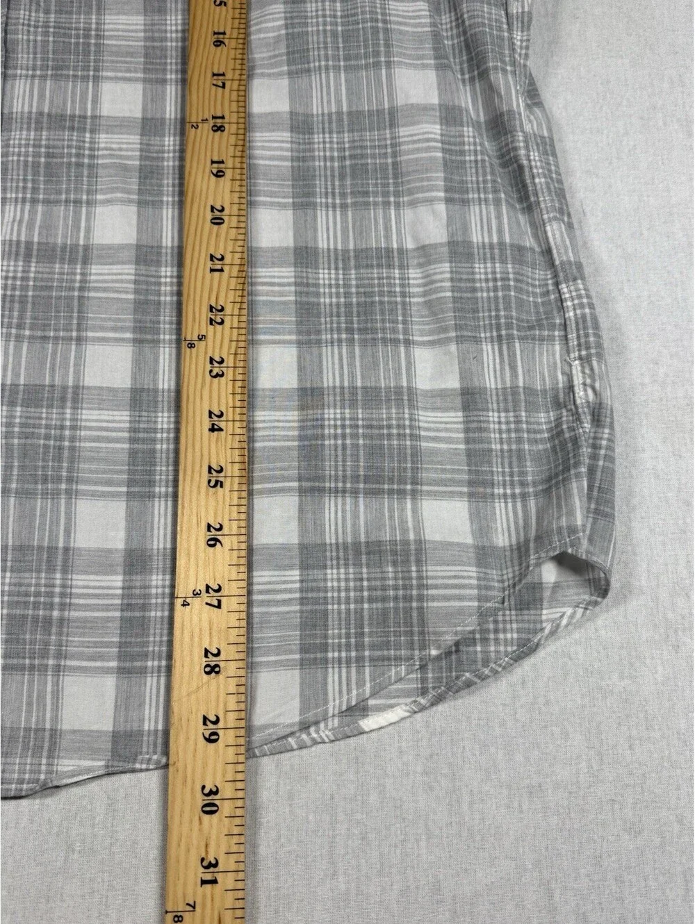 J Crew Slim Button Down Shirt Men Sz XL Gray Window Pane Long Sleeve 100% Cotton